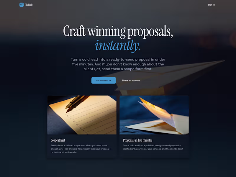 Cover image for Pitchlab: AI-Assisted Proposal Tool Case Study