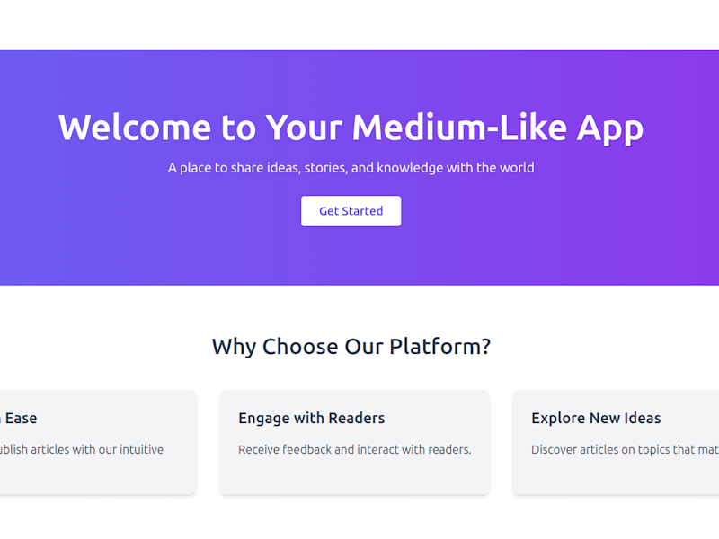 Cover image for Medium like full-stack application