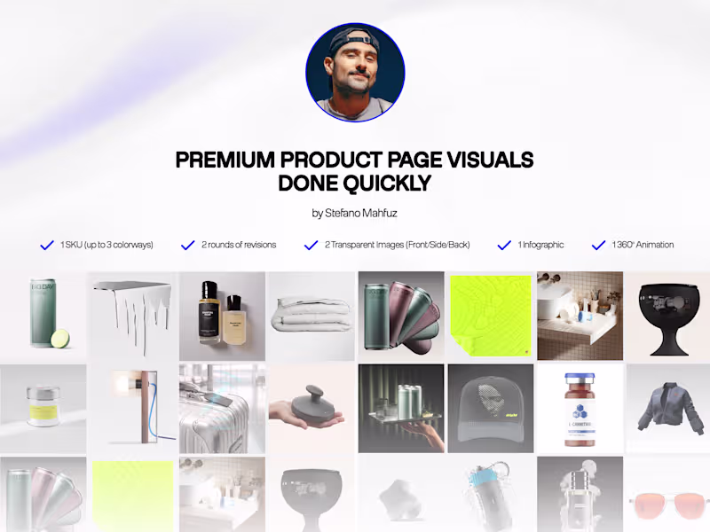 Cover image for 3D Product Page Renders + 360° Animation + Ai Lifestyle Images