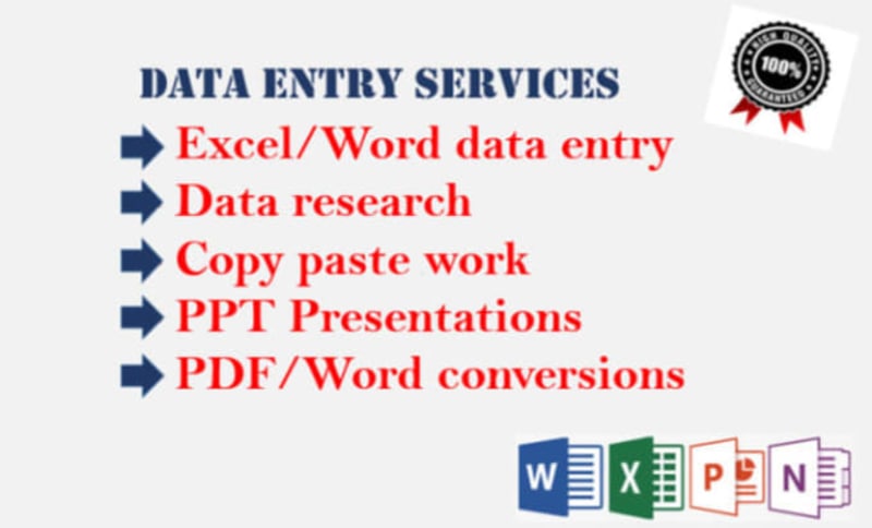 Cover image for I will do excel data entry, copy paste, web research