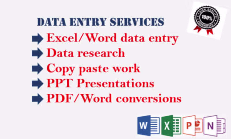 Cover image for I will do excel data entry, copy paste, web research