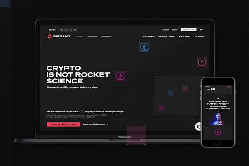 Cover image for BIGBANG crypto exchange - Branding & UX/UI design