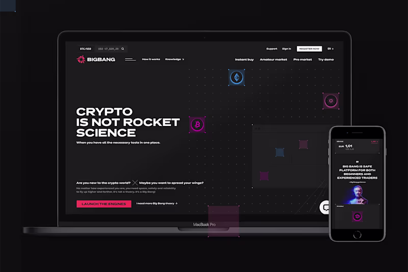 Cover image for BIGBANG crypto exchange - Branding & UX/UI design