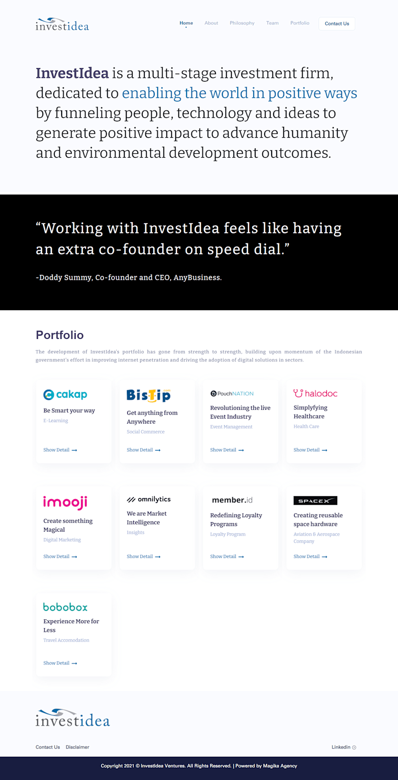 Cover image for Investidea Website