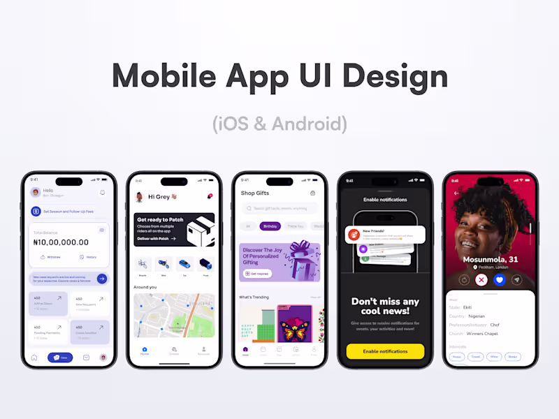 Cover image for Mobile App UI Design (iOS & Android)