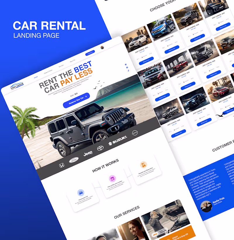 Cover image for Car rental Landing page on Behance