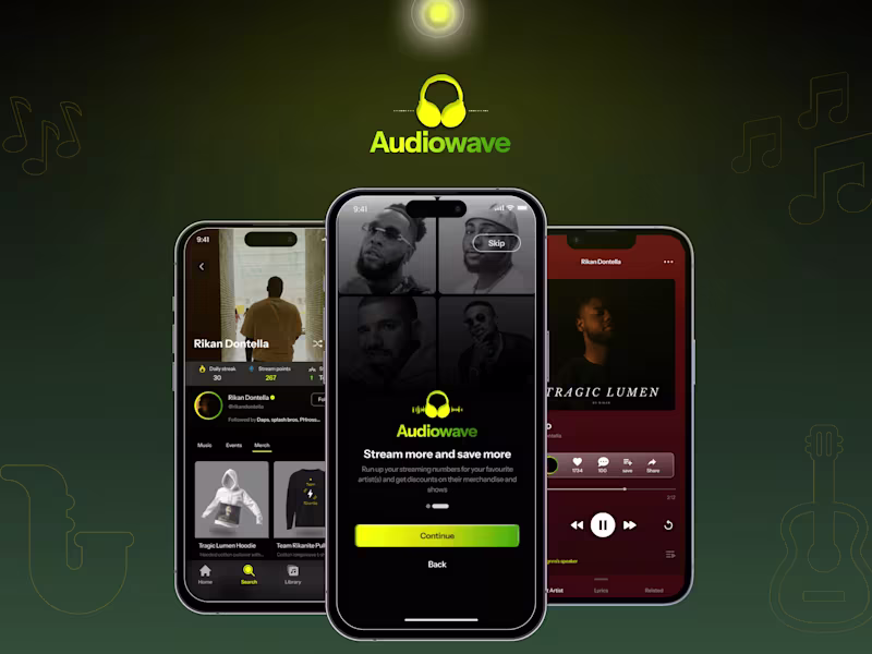 Cover image for Audiowave | Music app :: Behance