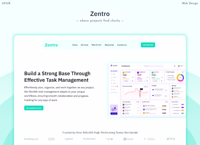 Cover image for Modern Project Management Website Design