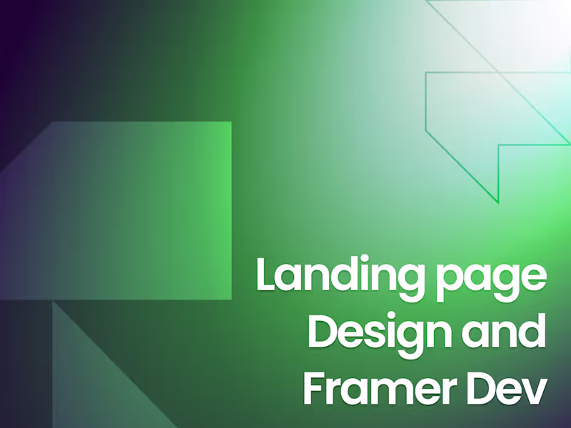 Cover image for Landing page design and framer dev