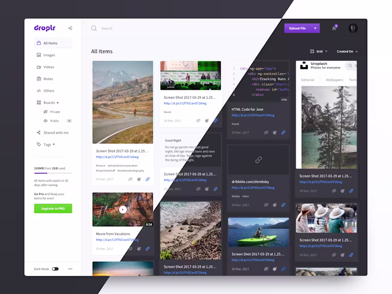 Cover image for Droplr Dashboard Redesign