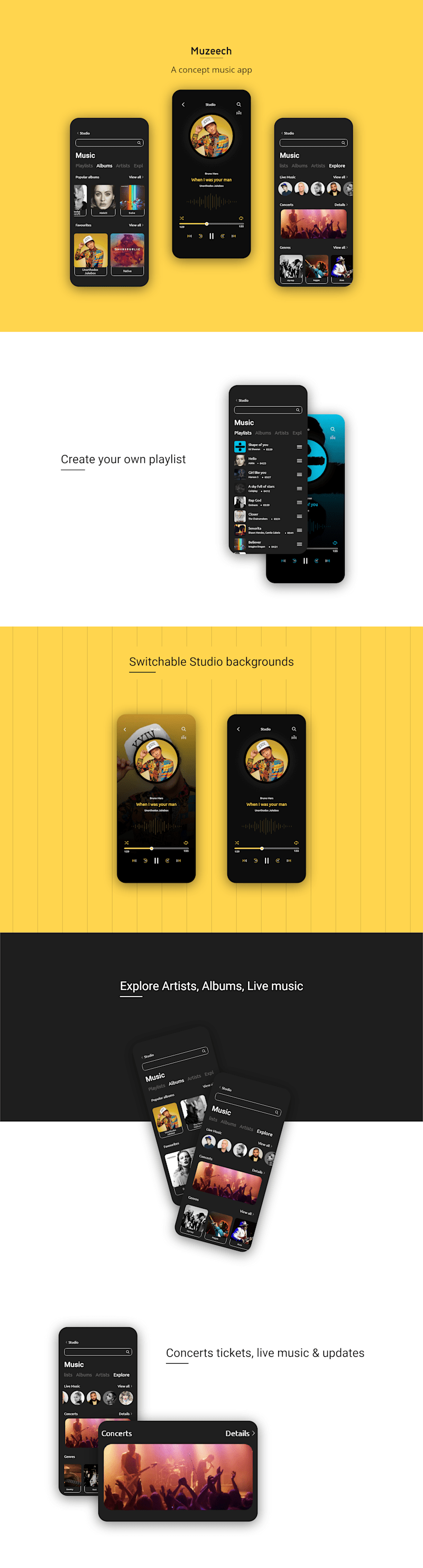 Cover image for Muzeech-A concept music app