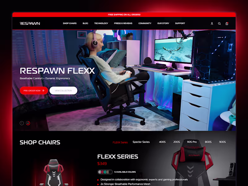 Cover image for Respawn Products - Website Design