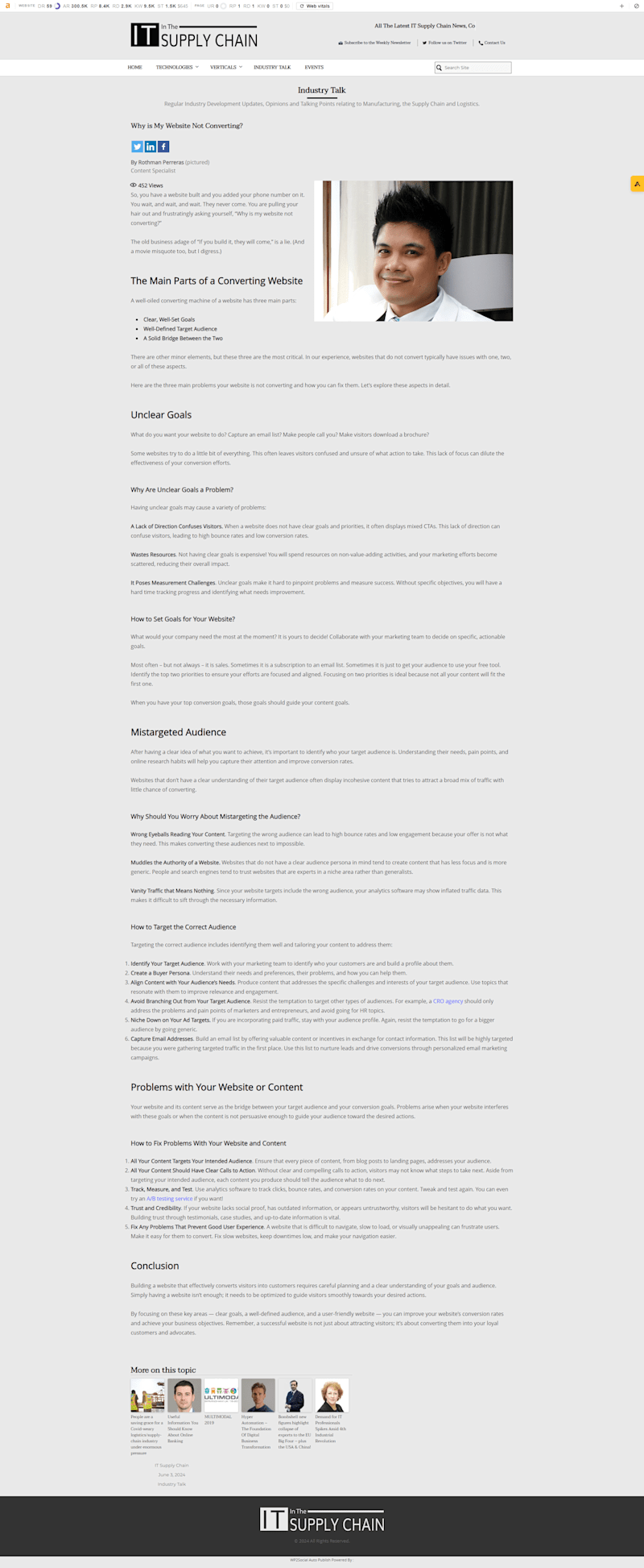 Cover image for Guest Post: Why is my website not converting?