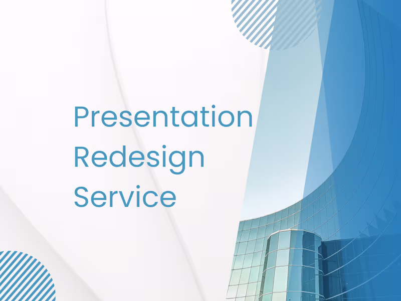 Cover image for Presentation Redesign Services Strategic Design Maximum Impact.
