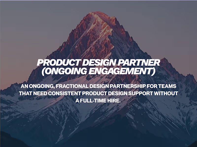 Cover image for Product Design Partner (Ongoing Engagement)