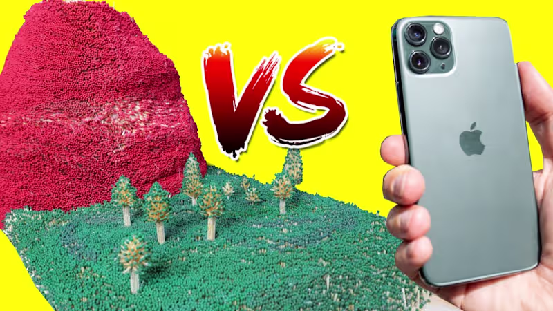 Cover image for iPhone 11 Pro vs 150,000 Match Volcano -  VOLCANO ERUPTION - Yo…