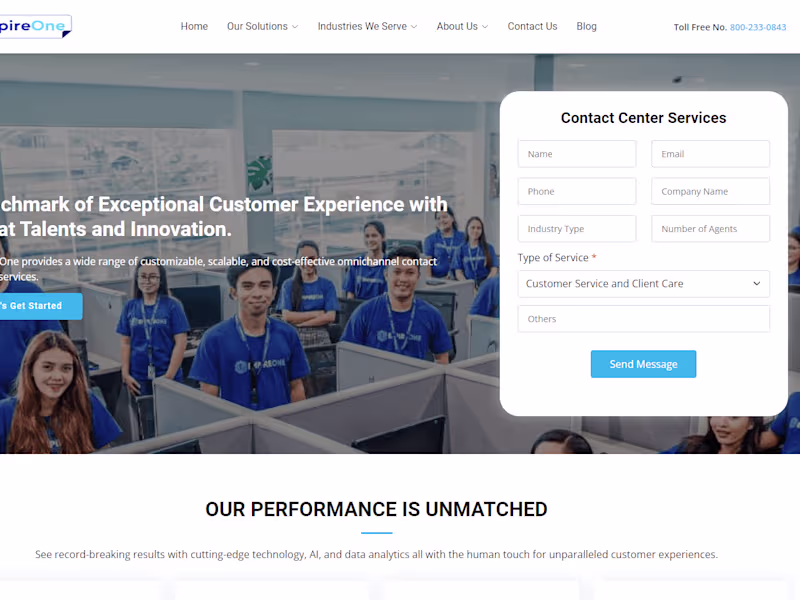 Cover image for EmpireOne Contact Center Website