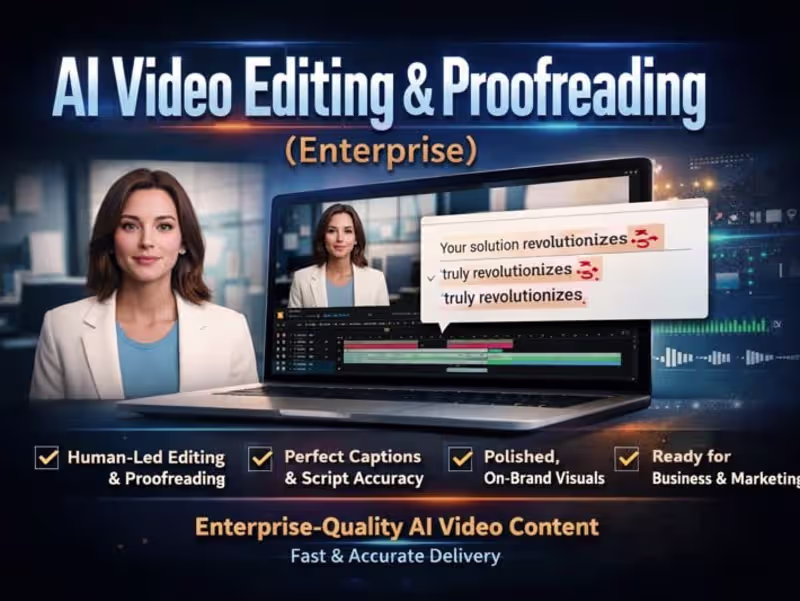 Cover image for AI Video Editing & Proofreading (Enterprise)