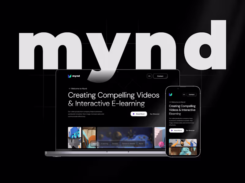 Cover image for Rebrand concept of Mynd Landing page