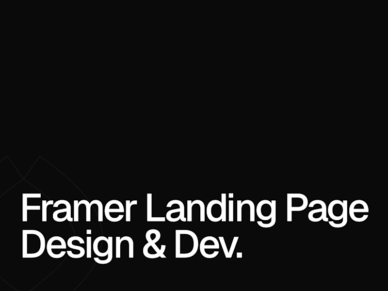 Cover image for Framer Landing Page - Design & Development
