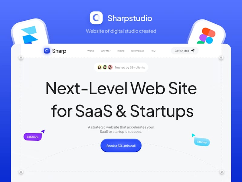 Cover image for Sharp Studio Website – Designed & Developed in Framer