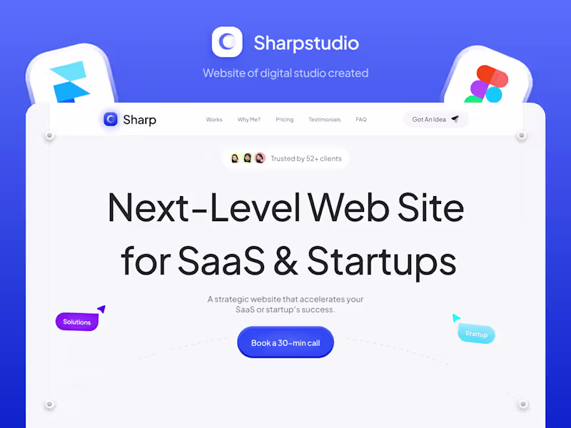 Cover image for Sharp Studio Website – Designed & Developed in Framer