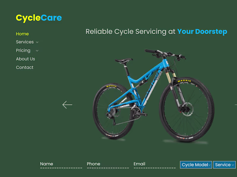 Cover image for CycleCare Website Design