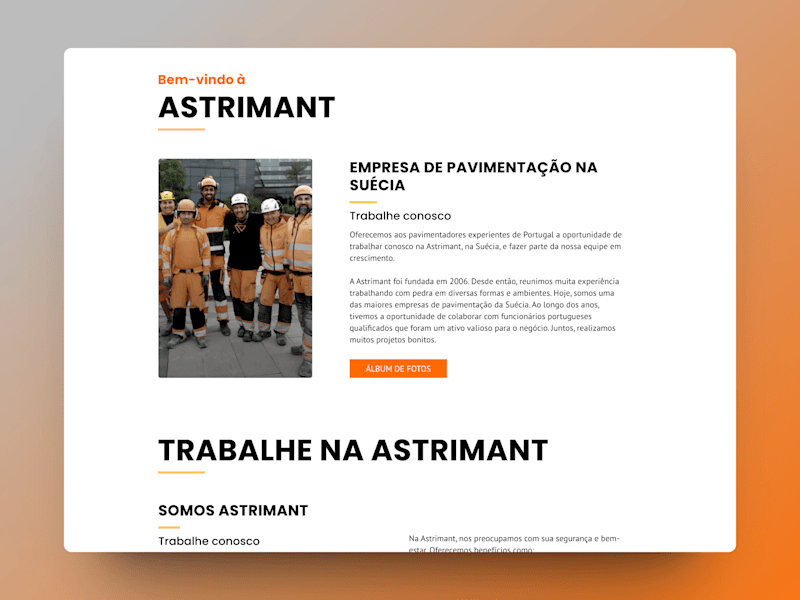 Cover image for Bem-vindo à Astrimant - empresa de pavimentação na Suécia