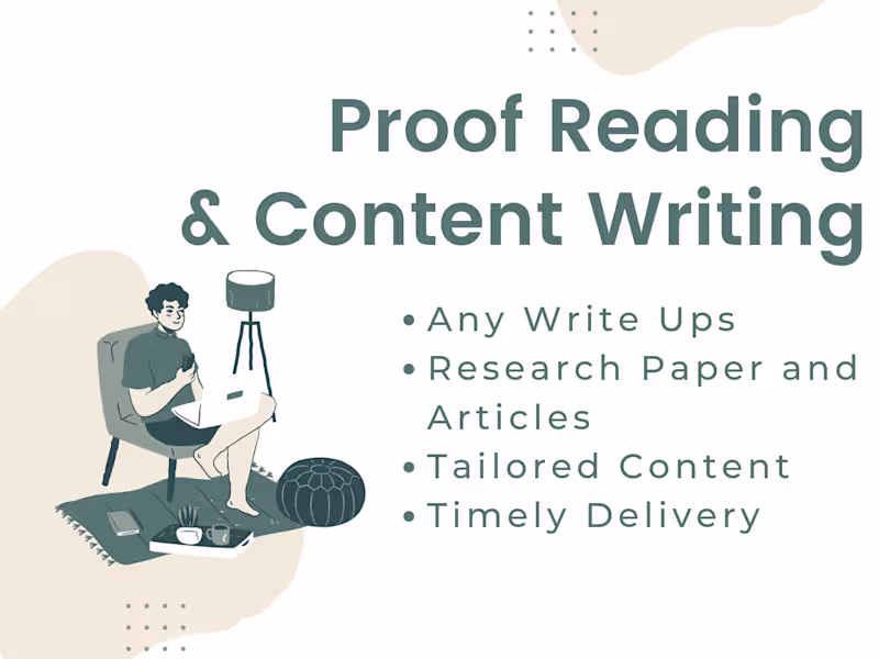 Cover image for ONE SPOT FOR......Content Writing and Proof Reading