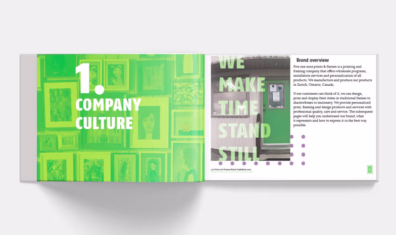 Cover image for ::519 Prints and Frames Brand guidelines.