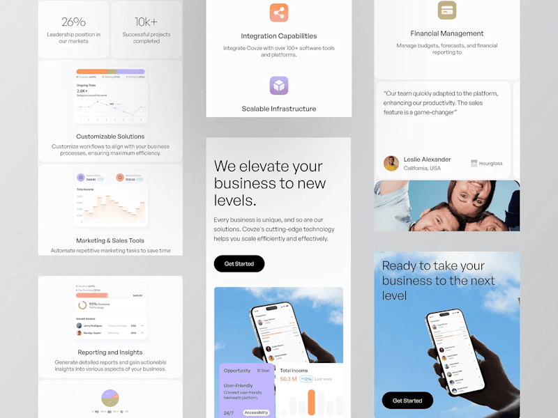 Cover image for Cozev - Business Operations ⏐ Mobile Landing Page