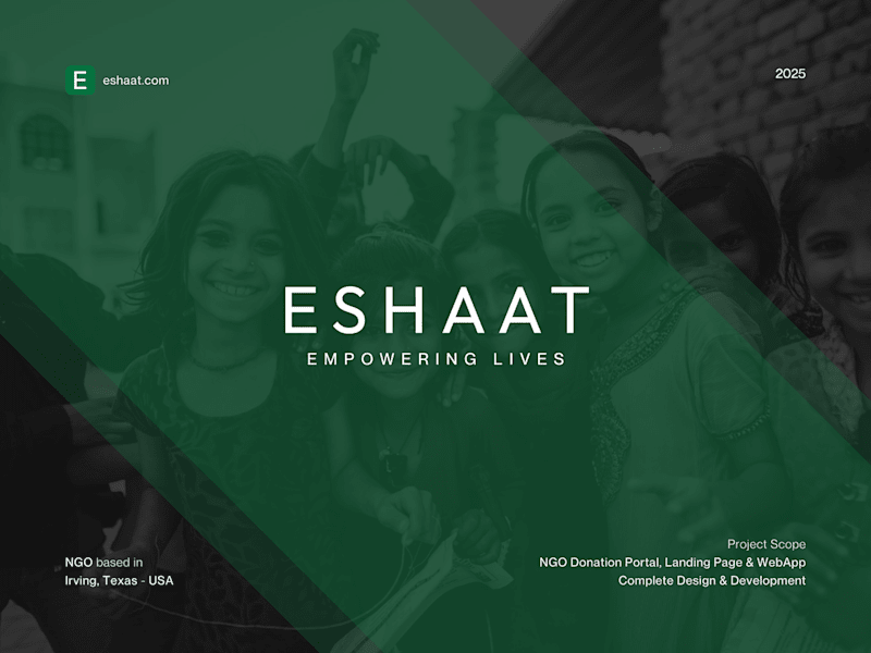 Cover image for ESHAAT - Donation Portal WebApp Design & Development