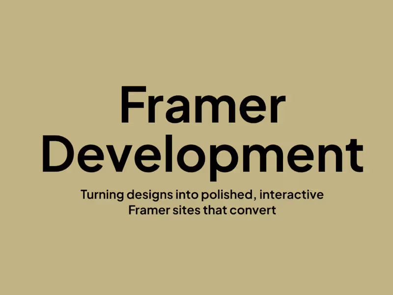 Cover image for Framer Development