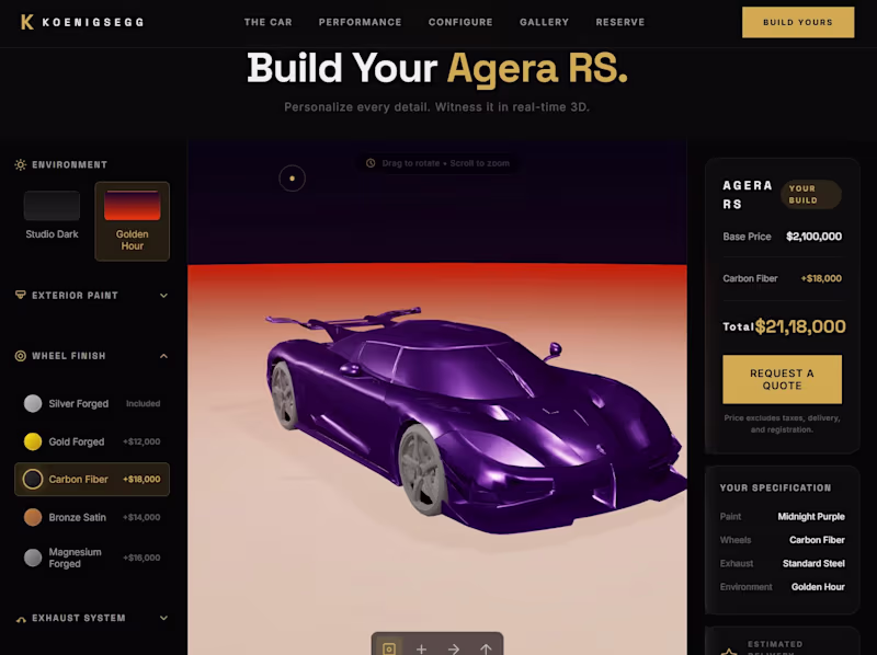 Cover image for Web Animation & 3D Configurator | GSAP, Three.js & Scroll Effect