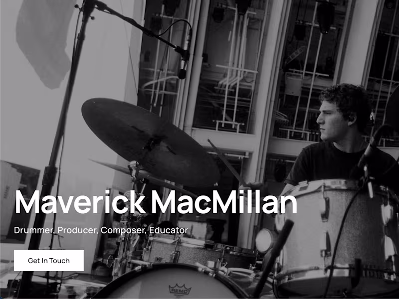 Cover image for Professional Grammy Winning Drummer Portfolio