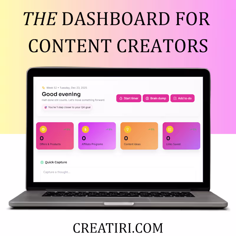 Cover image for Creatiri is officially live! It's an all-in-one dashboard ma...