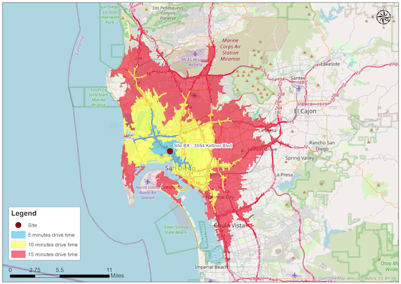 Cover image for Accessibility analysis using drive time polygons