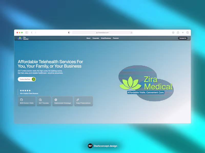 Cover image for Zira Medical Website Design