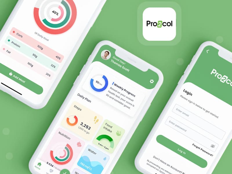 Cover image for Pro2col – Fitness App UI / UX | Modern & User-Focused Design