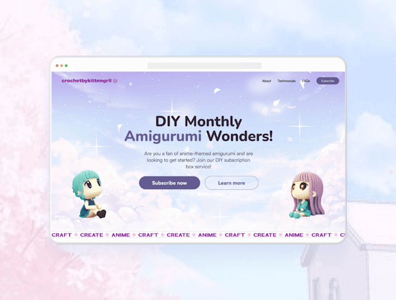 Cover image for Landing page - Amigurumi Subscription box service for creator