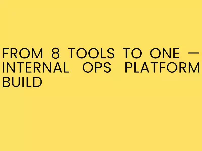 Cover image for From 8 Tools to One
