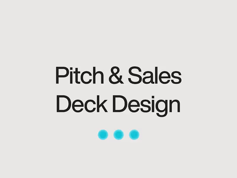 Cover image for Pitch & Sales Deck Design