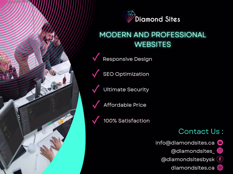 Cover image for Recently built diamondsites.ca (http://diamondsites.ca) usin...