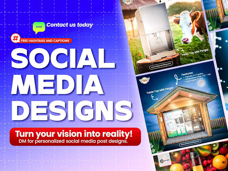 Cover image for 6 high-quality social media posts with captions & hashtags