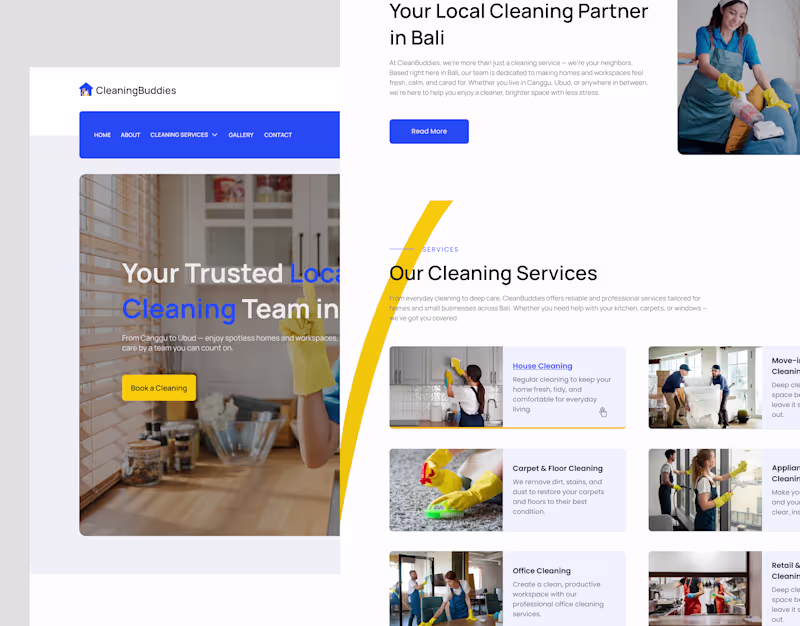 Cover image for CleaningBuddies Landing Page Design