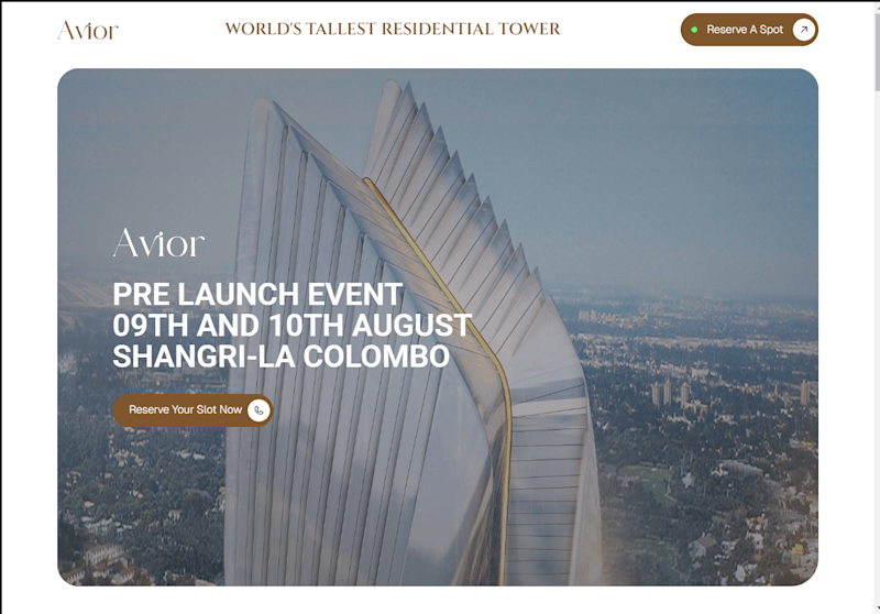 Cover image for Avior Luxury Apartment Website Design & Development