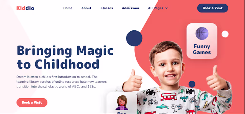 Cover image for Modern Kids & Kindergarten School