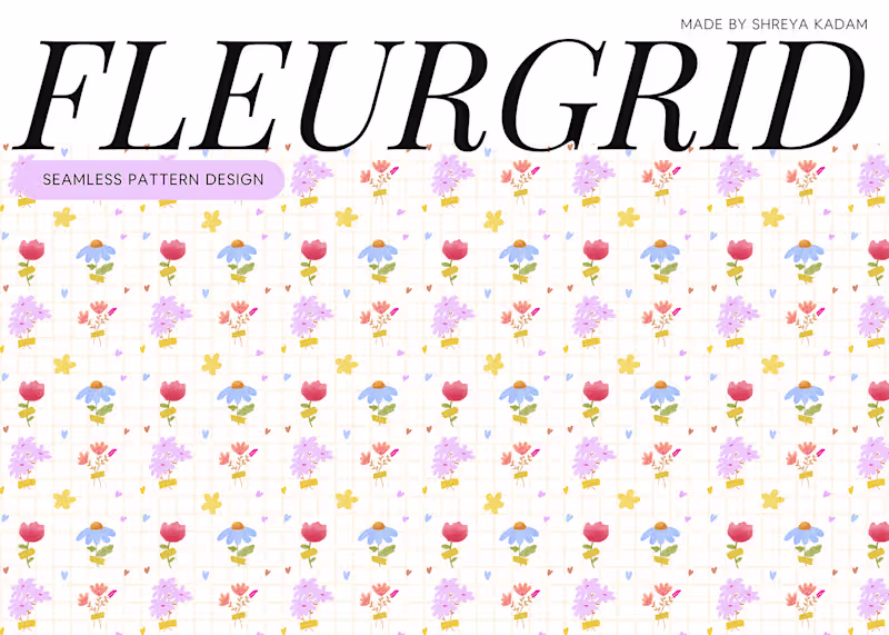 Cover image for Fleurgrid — A Modern Floral Surface Pattern Design
