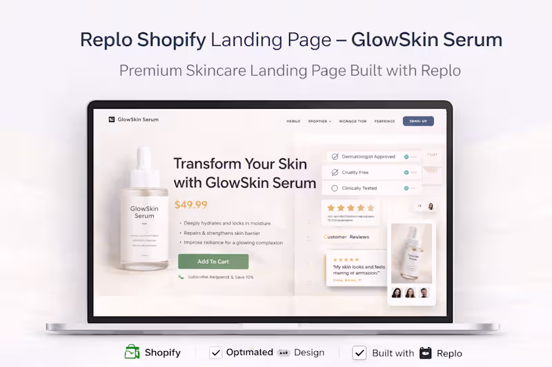 Cover image for Shopify Skincare Landing Page Built with Replo – GlowSkin