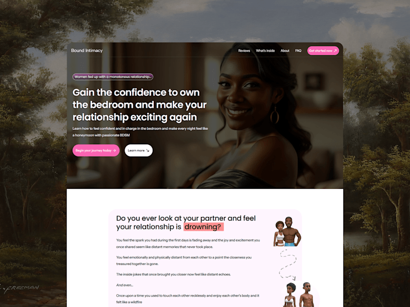 Cover image for Bound Intimacy - Framer sales page design